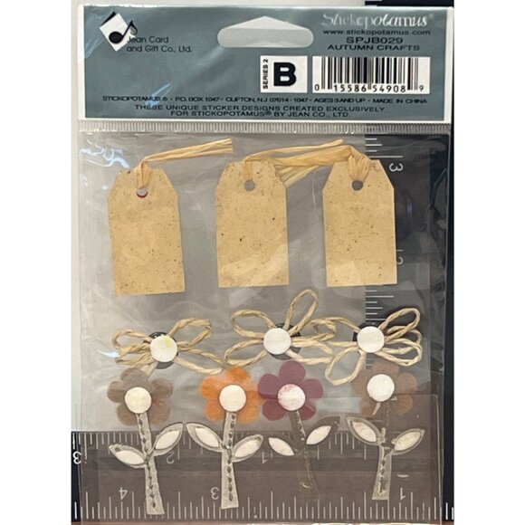 Jolees Sticker Collage Autumn Crafts SPJB029 Felt Flower Leaf Button Tag - Picture 4 of 5